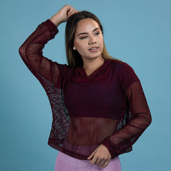 Morgana Athletic Fishnet cropped sweater for women Women s cover